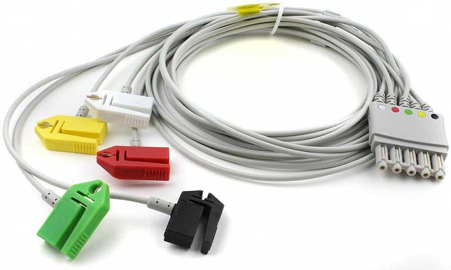 5 lead ECG sensor with IEC Clip, LA, RA, V, like Philips M1971A