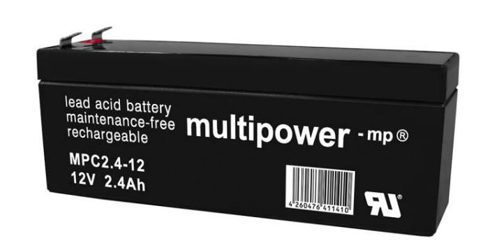 Multipower Lead-acid battery MPC2,4-12 with12V 2,4Ah