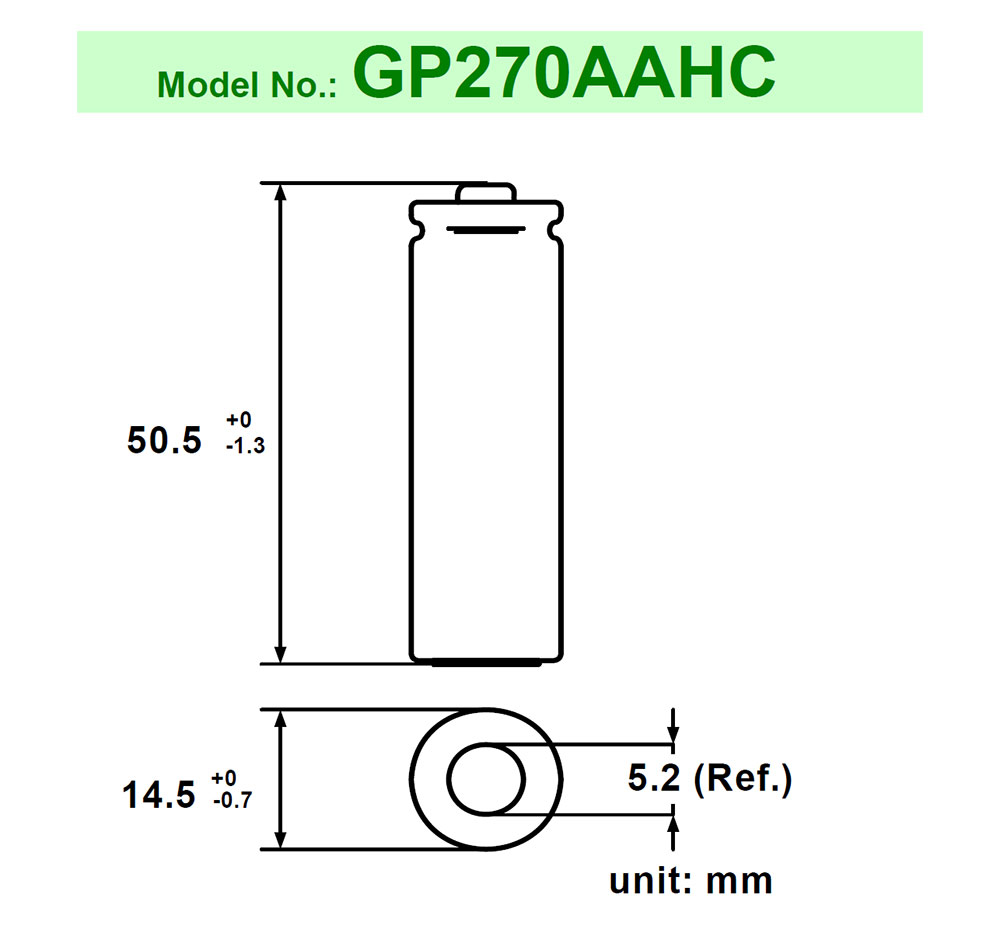 NiMH GP270AAHC LR06, MIGNON, AA Battery - 1.2V/2.6Ah ReCyko+