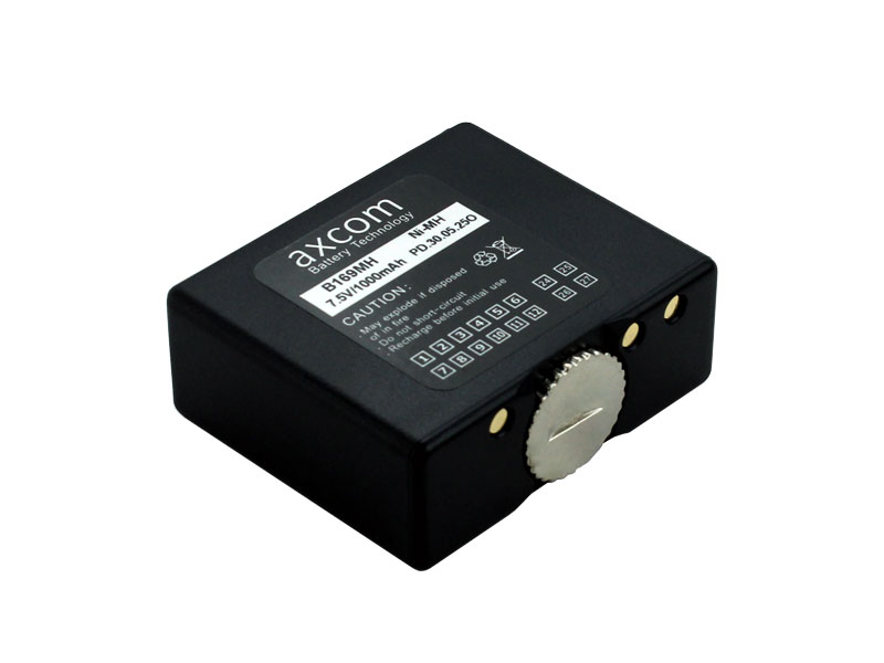 Battery for Bosch HFG89, HFG169, HFG459, CHIP T, FUG11B, detailed view of knurled screw