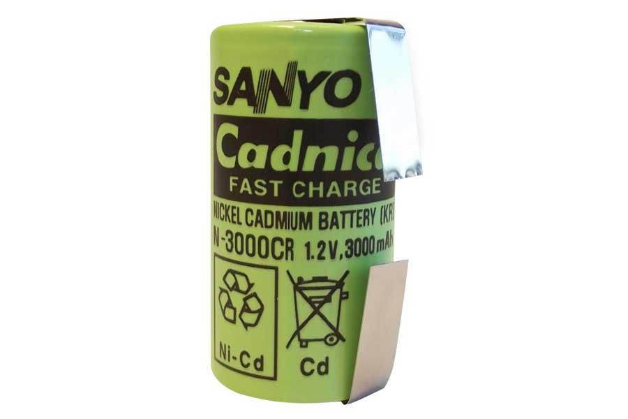 NiCd battery SANYO BABY C/LR14/N3000CR - 1,2V/3AH (MIT U-LÖTFAHNE)
