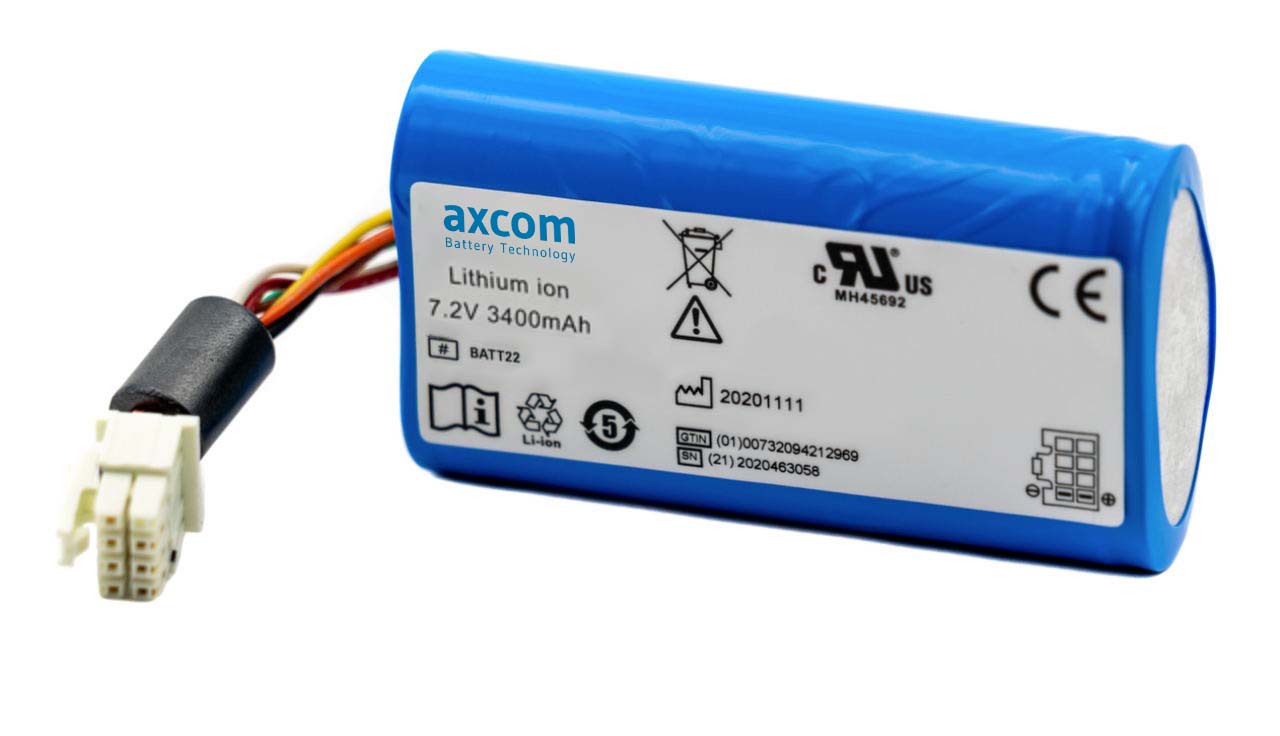 Li-Ion battery for Welch Allyn Connex Spot 2-cell 7.2V 3.4Ah 23Wh (BATT22) Li-Ion battery for Welch Allyn Connex Spot 2-cell 7.2V 3.4Ah 23Wh (BATT22)