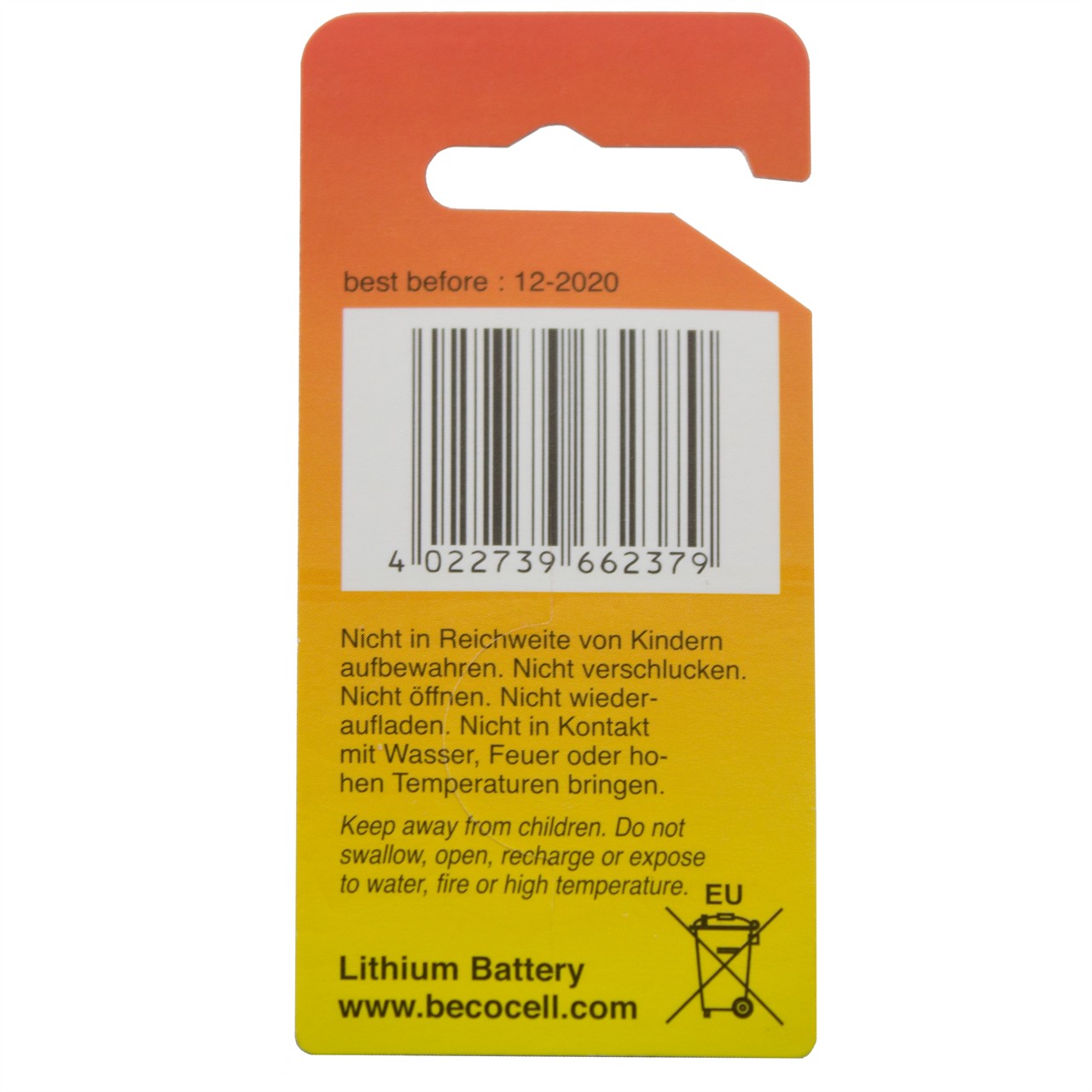 LI-ME button cell R1620, DL1620, ECR1620, L08, 5009LC - 3V