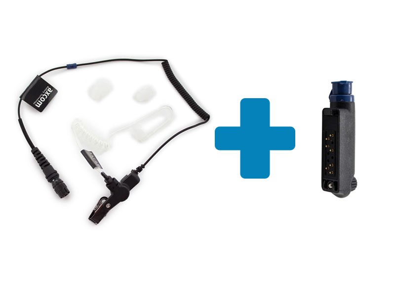 Bundle headset with bayonet connection + detachable adapter for Sepura STP8000, STP9000