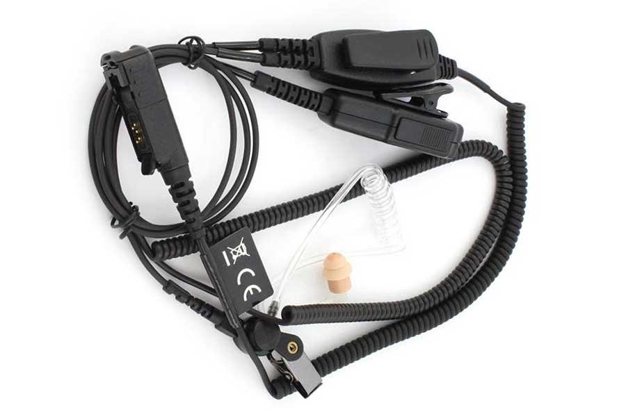 Sound tube headset for Motorola DP2400, DP2600, DP3441, MTP3100, MTP3200, MTP3250, R5 (2 cable solution)