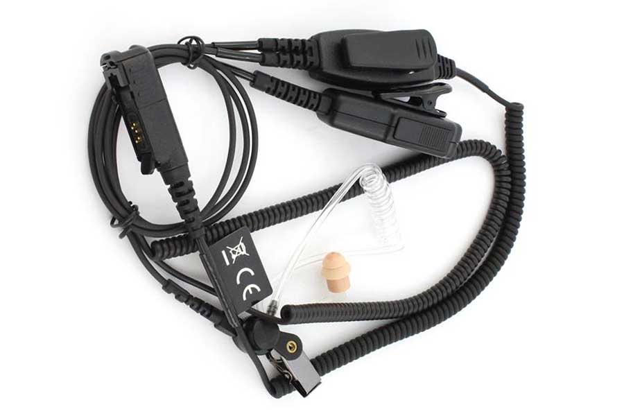 Sound tube headset for Motorola DP2400, DP2600, DP3441, MTP3100, MTP3200, MTP3250, R5 (2 cable solution)