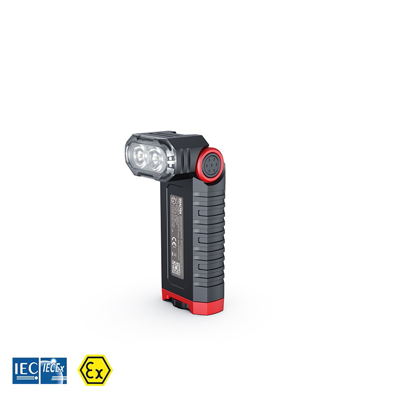 Explosion proof LED right angle torch, battery operated, ATEX, 15h run time Explosion proof LED right angle torch, battery operated, ATEX, 15h run time