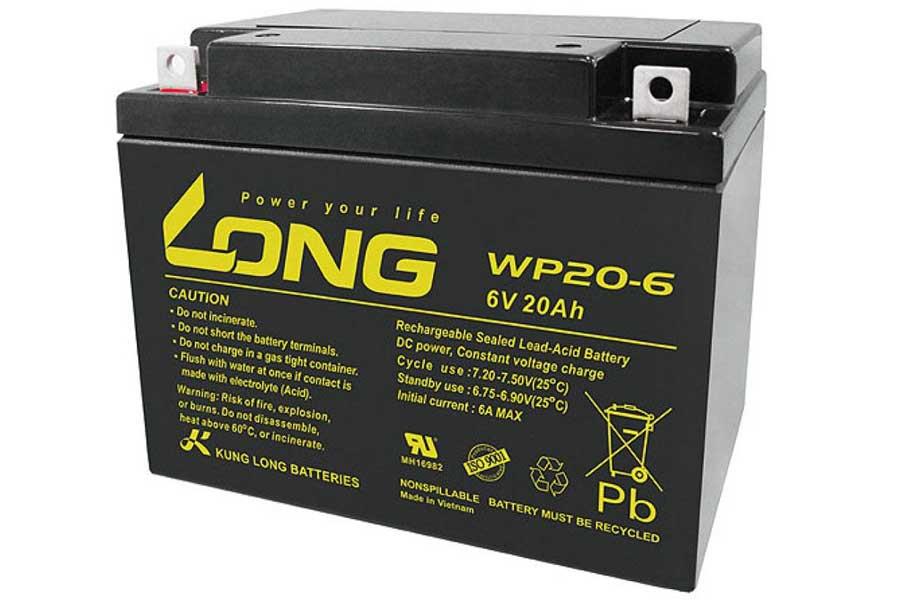 PB rechargeable battery (incl. metal surcharge) Long WP20-6 - 6V/20Ah M5