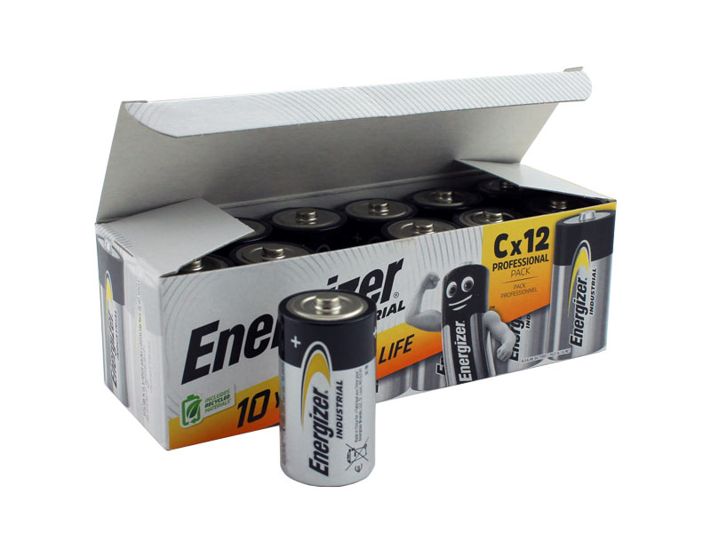 12 Stk. Batteries Energizer Industrial, Baby, C, LR 14, Alkaline